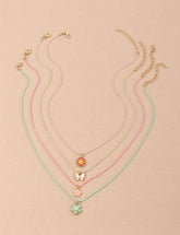 4pcs butterfly necklace set
